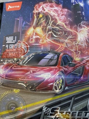 Cuaderno 50H Niño Rayado Cosido Norma Street Racer