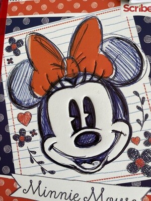 Ferrocarril 50h Niña Cosido Scribe Minie Mickey Cuaderno
