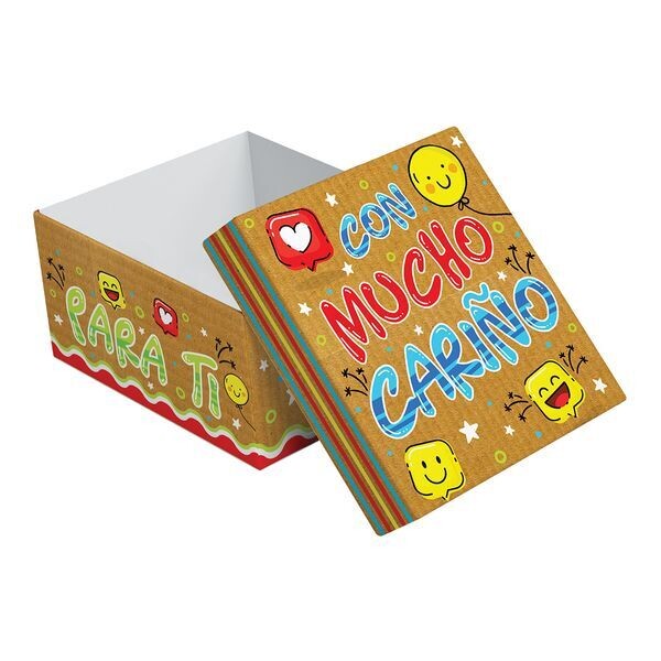 Caja Regalo Bandeja y Tapa  L Personajes
