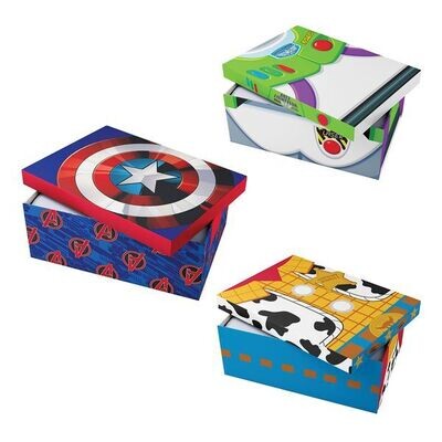 Caja Regalo Bandeja y Tapa  L Personajes