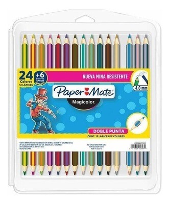 Colores Papermate  Magicolor x 12+3 (Doble Punta)