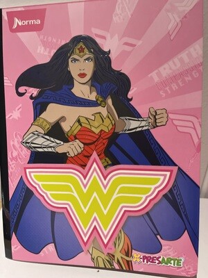 Cuaderno Ferrocarril 100h Niña Cosido Norma Wonder Woman