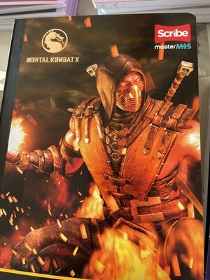 Cuaderno 100H  Cuadriculado Cosido Scribe Transformes - Mortal Combat - Legends