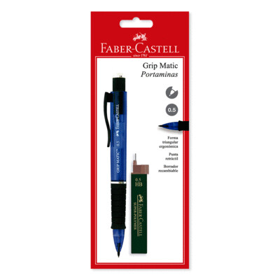 Portaminas Faber Castell grip matic 0.7+ minas