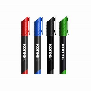 Marcador Kores Borrable Grueso x 4 Unidades