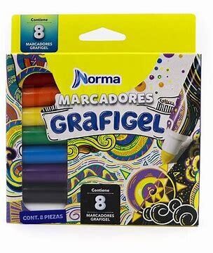 Marcadores Norma Grafigel x 8 Unidades