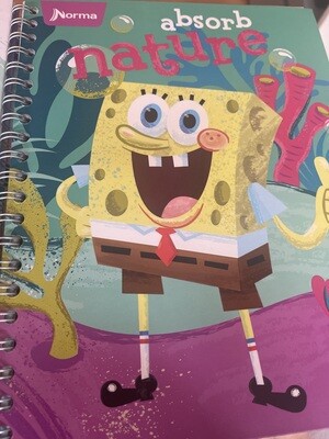 Cuaderno Grande Argollado 105  Cuadriculado Bob Sponja - Norma - 80 Hojas - Pasta Dura - Nickelodeon