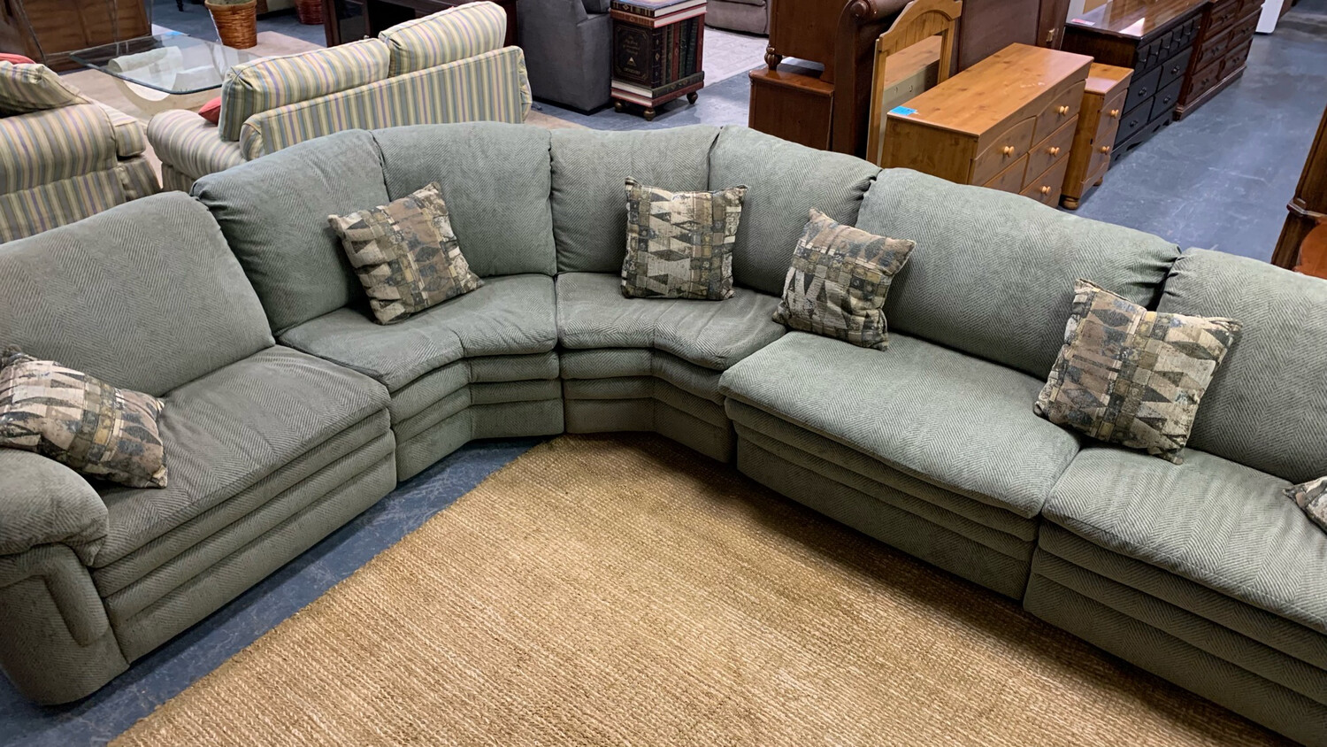 Sage Green Reclining Sectional