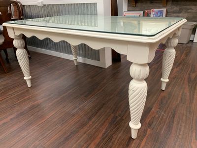 Cottage-Style Glass Top Dining Table