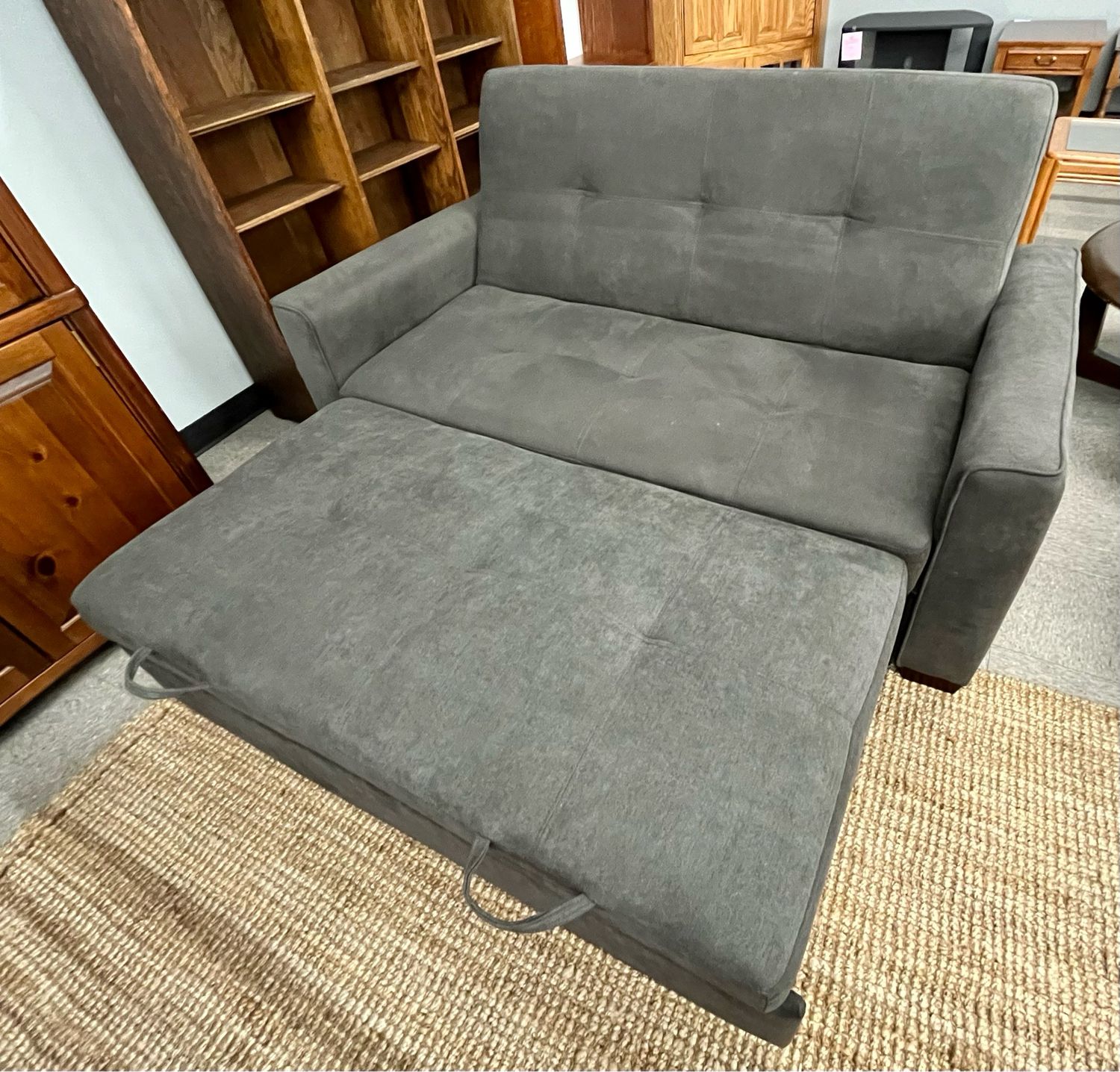 Charcoal Trundle Sleeper Sofa