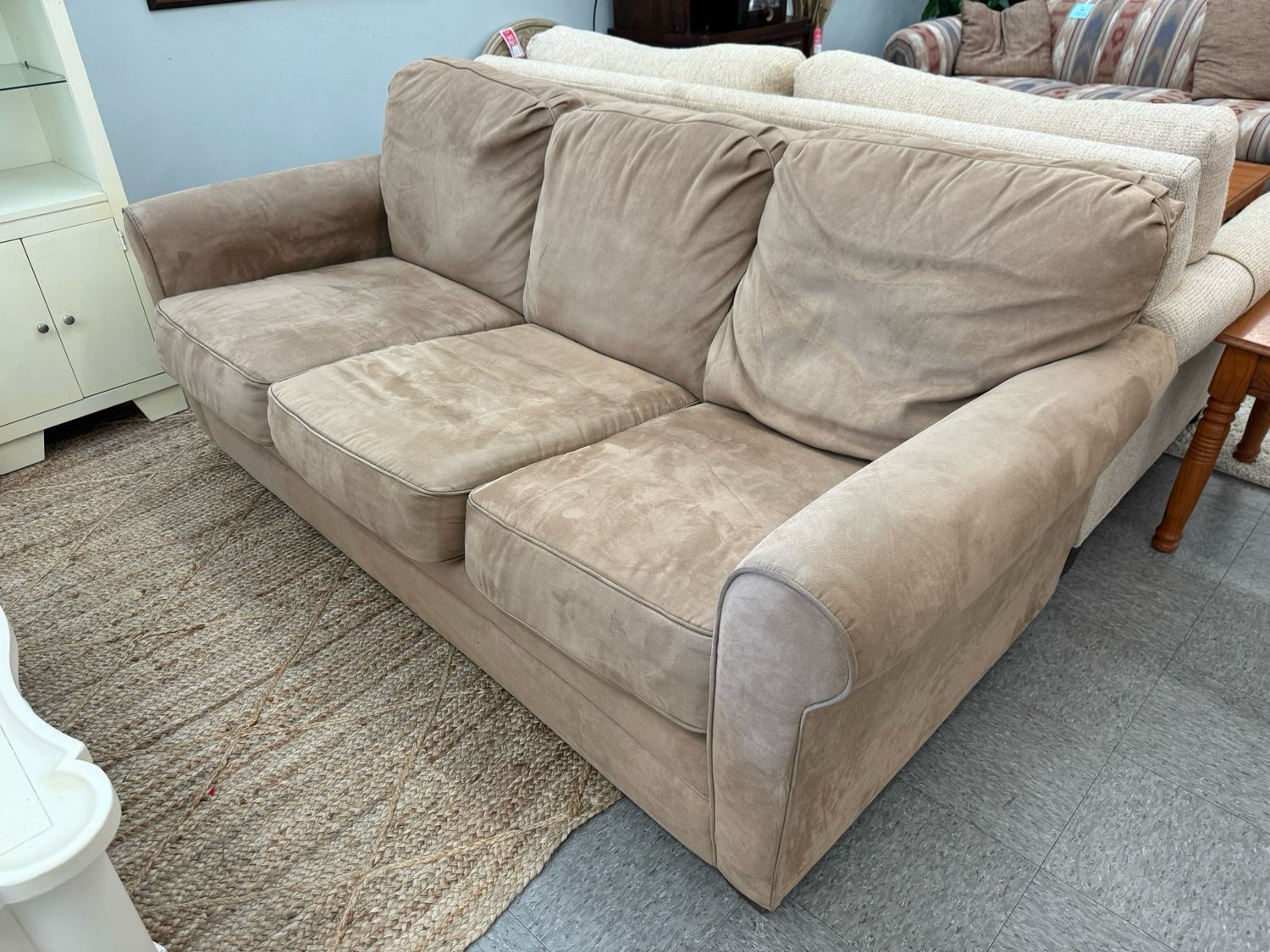Tan Microsuede Sleep Sofa