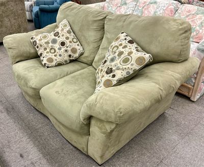 Olive Green Microfiber Love Seat