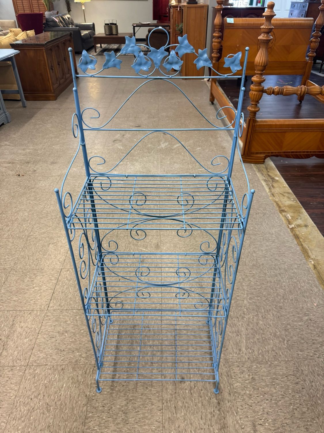 Petite French Blue Bakers Rack