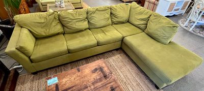 Green L-shaped Sectional Sleep Sofa