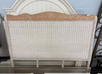 Queen Wall Mount Cottage Wicker Headboard