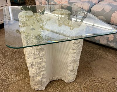 Vintage Tessellated Mactan Stone End Table