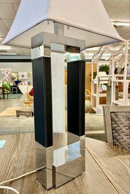 Contemporary Black Vinyl + Chrome Lamp