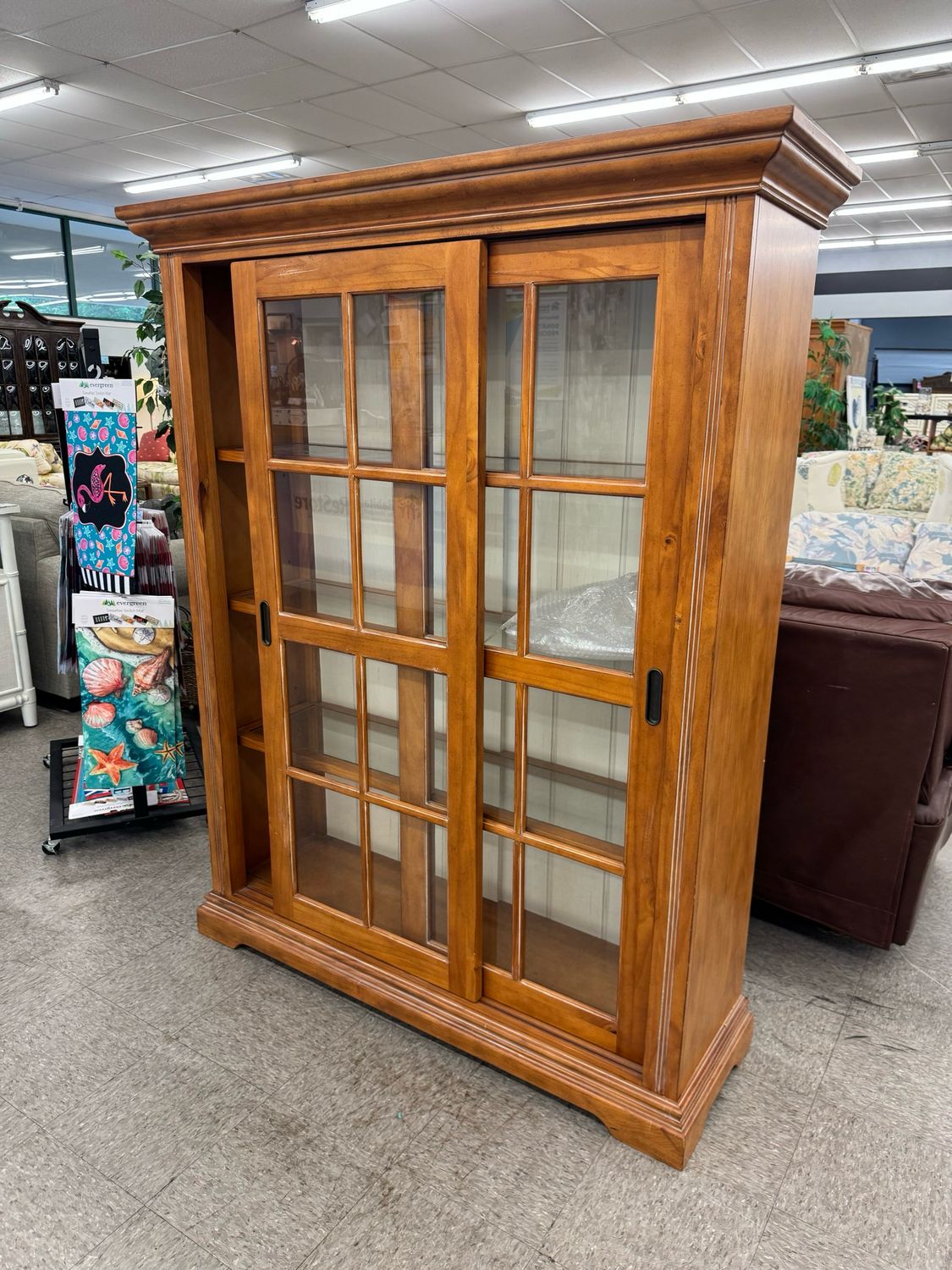 Dual Sliding Door Lighted Display Cabinet *Custom Made*
