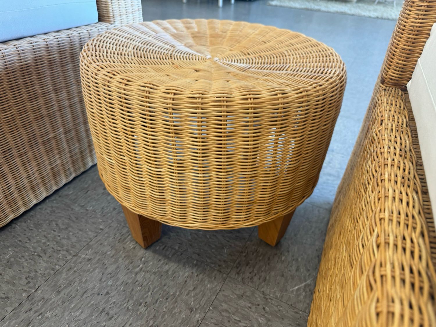 Sunporch Woven Wicker Foot Ottoman