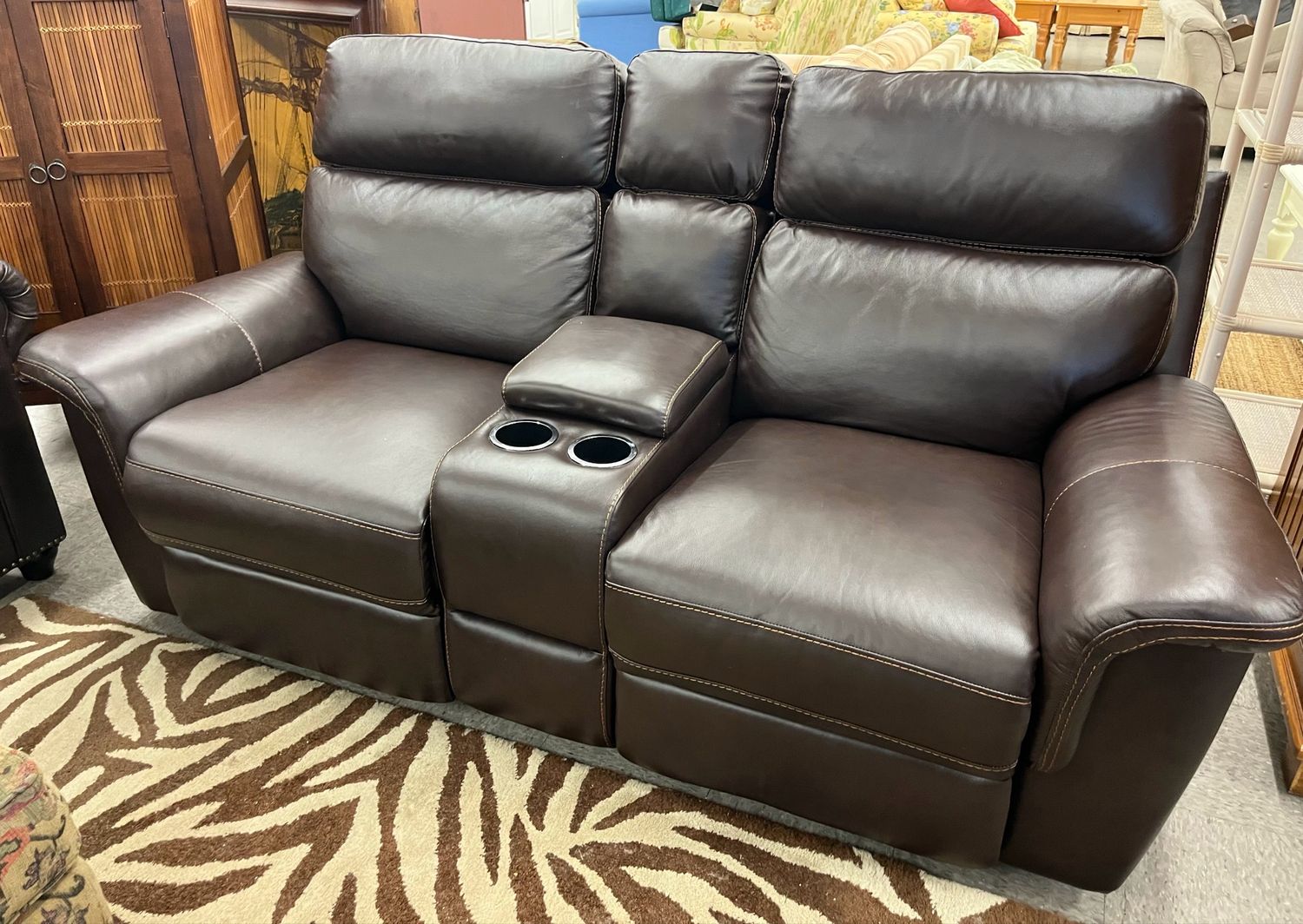 Double Manual Leather Recliner Sofa/Loveseat