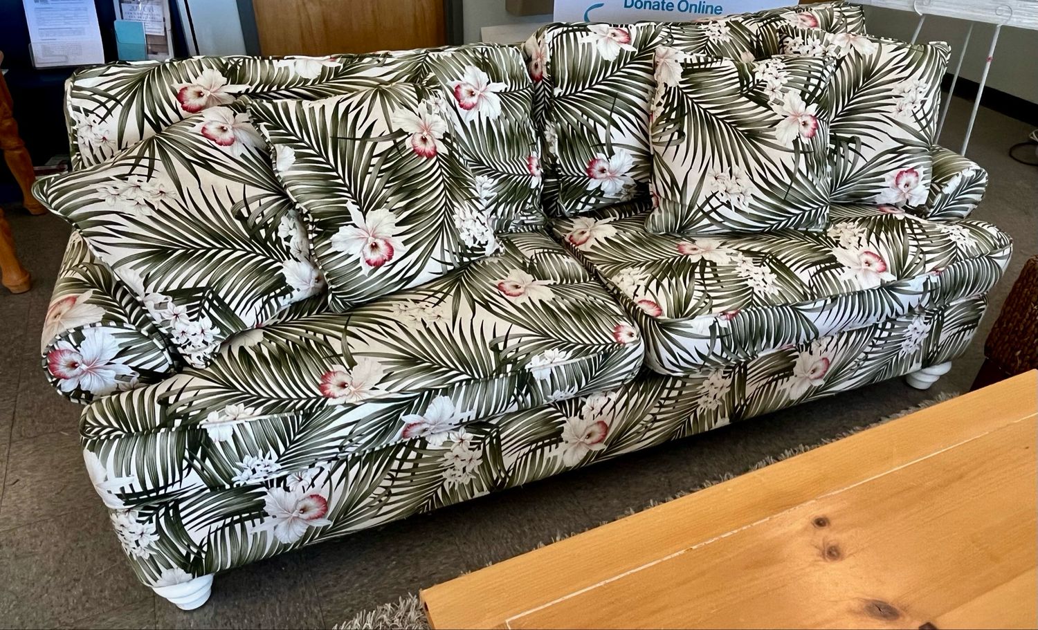Floral/Tropical Sofa by Braxton Culler 82”L