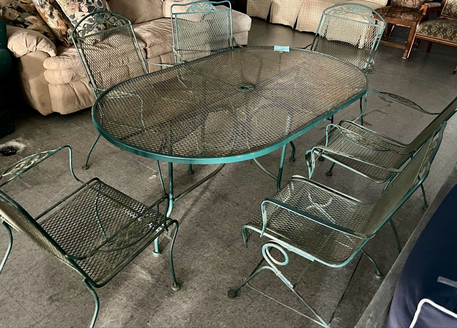 7 Pc. Wrought Iron Outdoor Dining Set