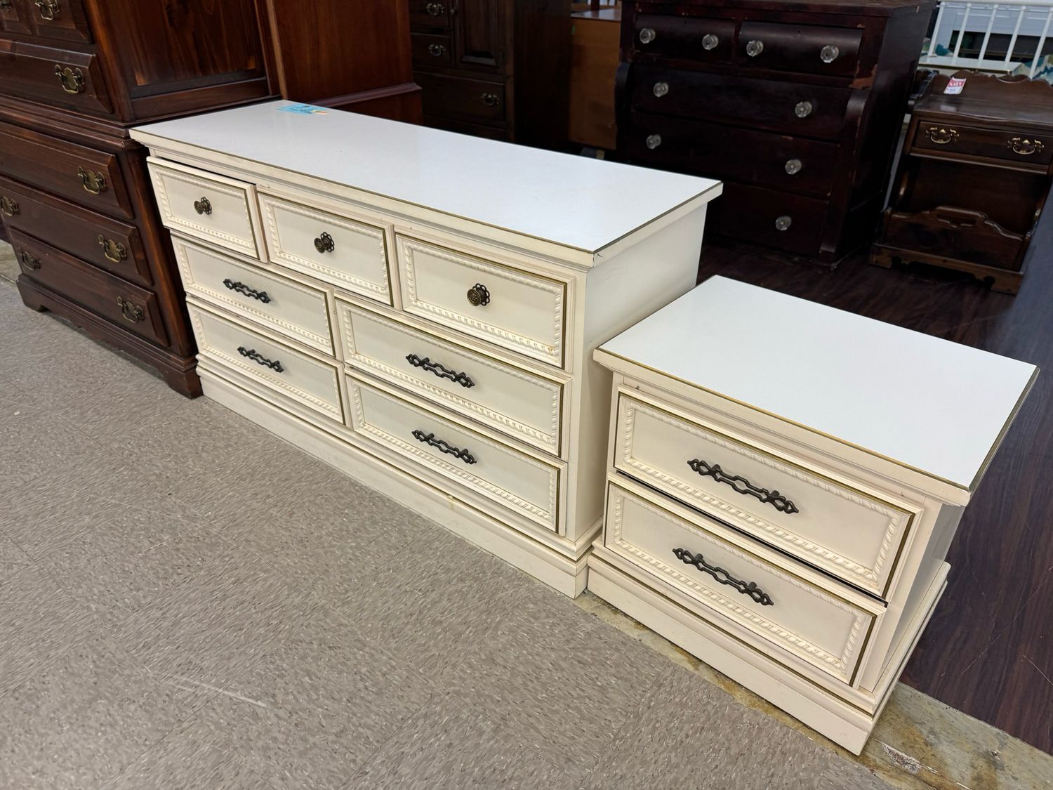 Vintage Low Creamy Dresser