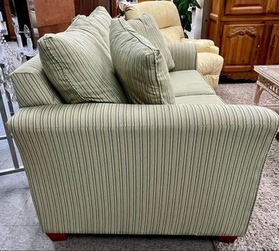Green Striped Loveseat by Donaway Furniture
