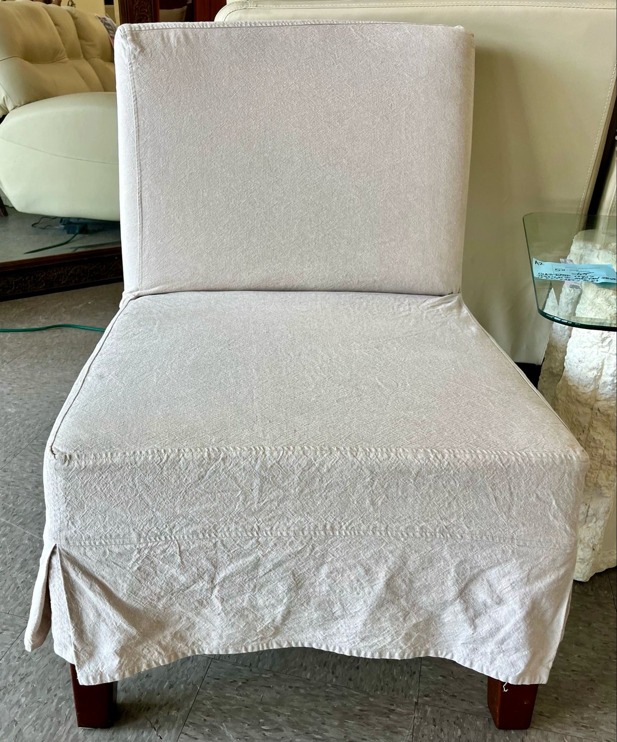 Pottery Barn Slipcovered Armless Chair