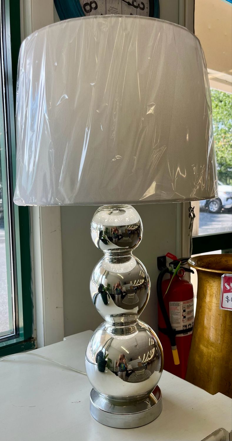 Contemporary, Mercury Glass Lamp w/New Lamp Shade