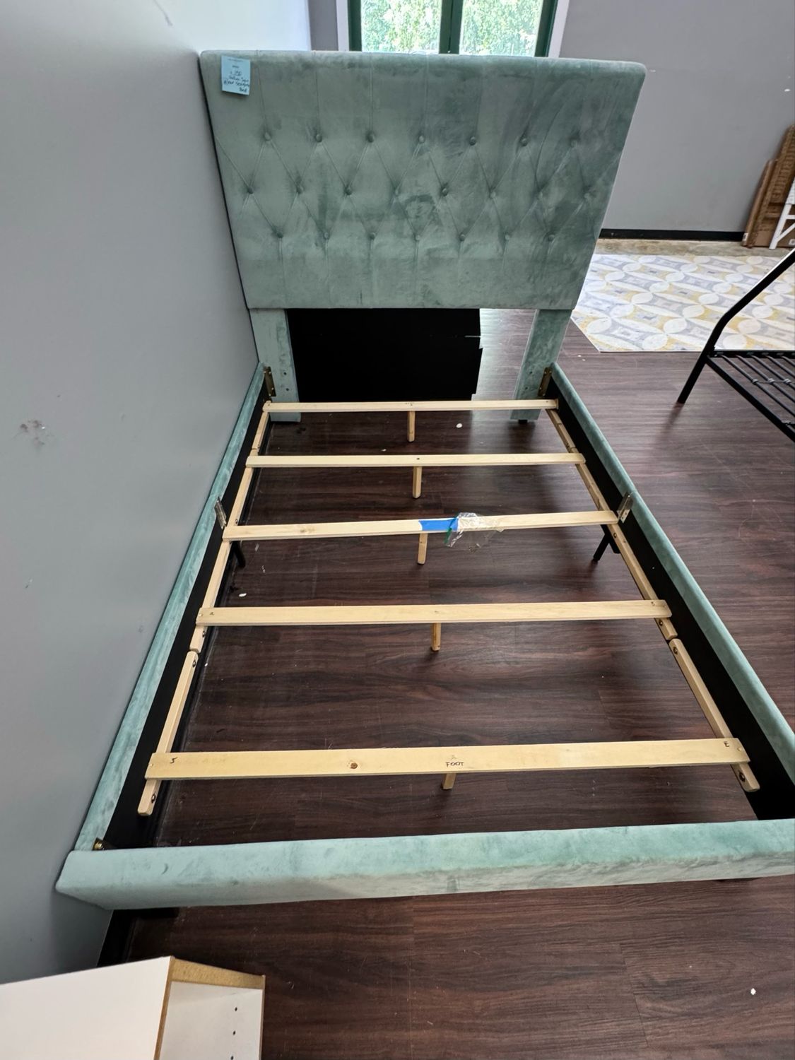 Seafoam Velour Twin/Full Bed