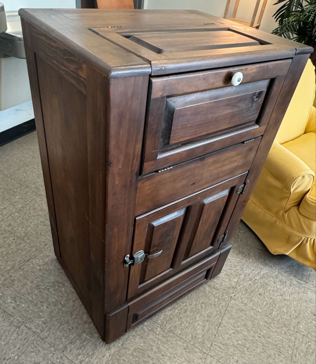 Vintage Wood Bar + Cabinet