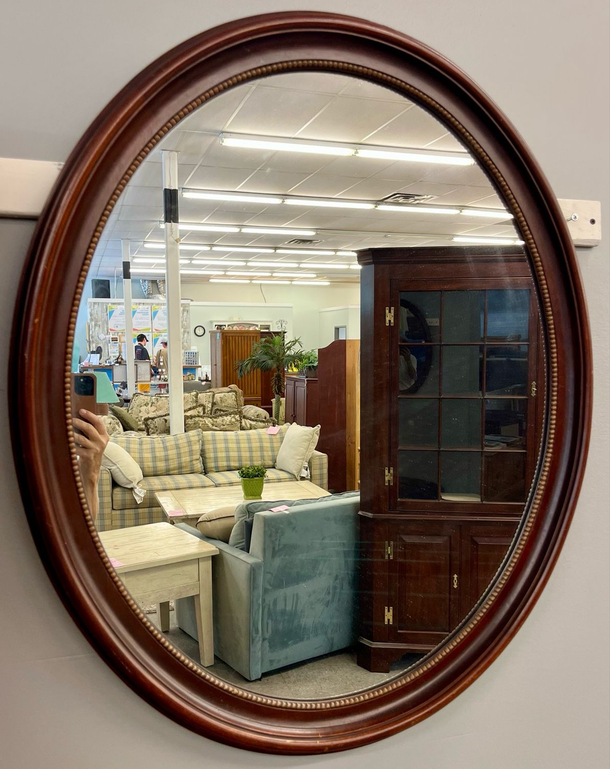 Vintage Mahogany Oxford Mirror by Kindel