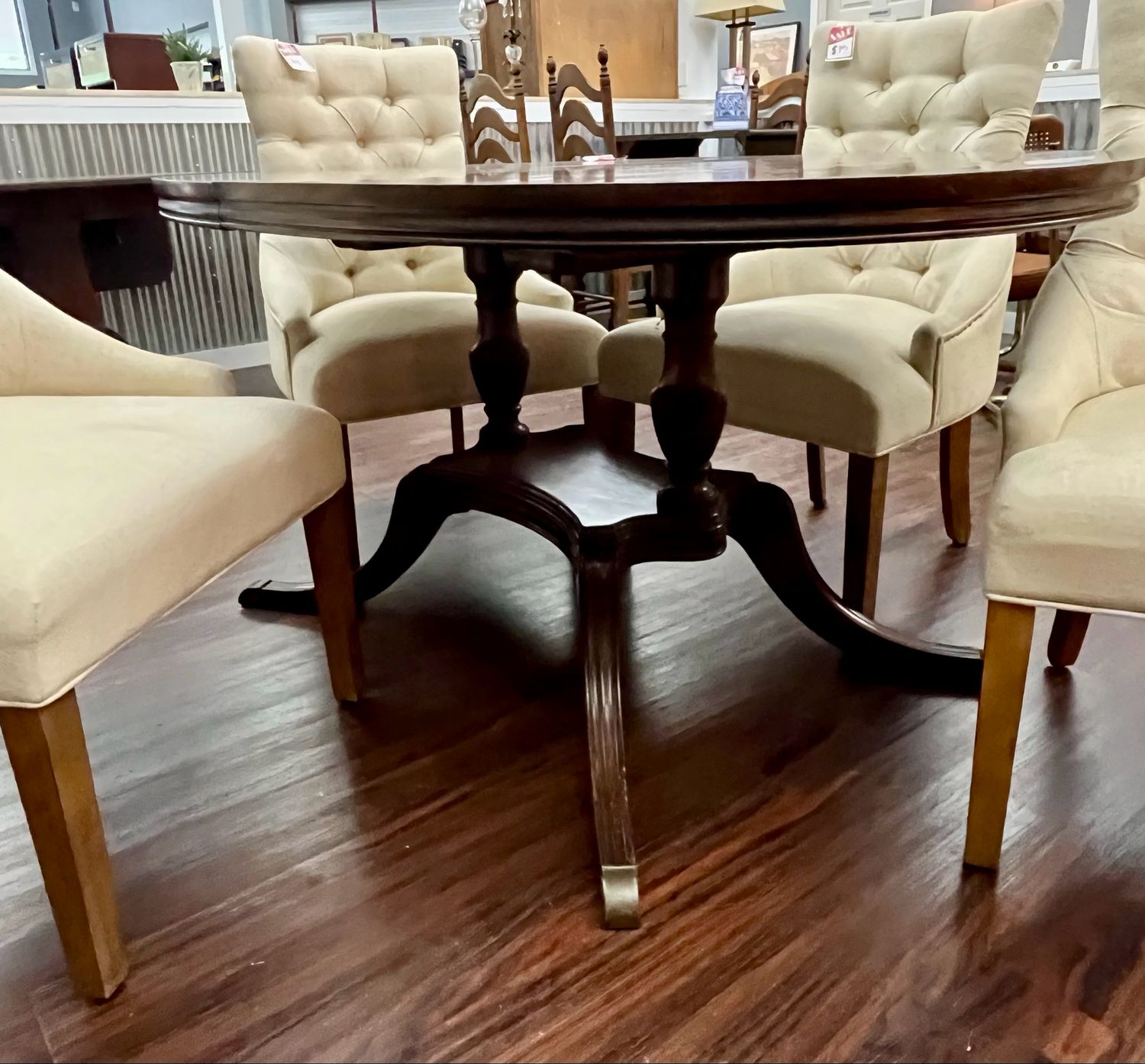 Duncan Phyfe Double Pedestal Dining Table (No Chairs)