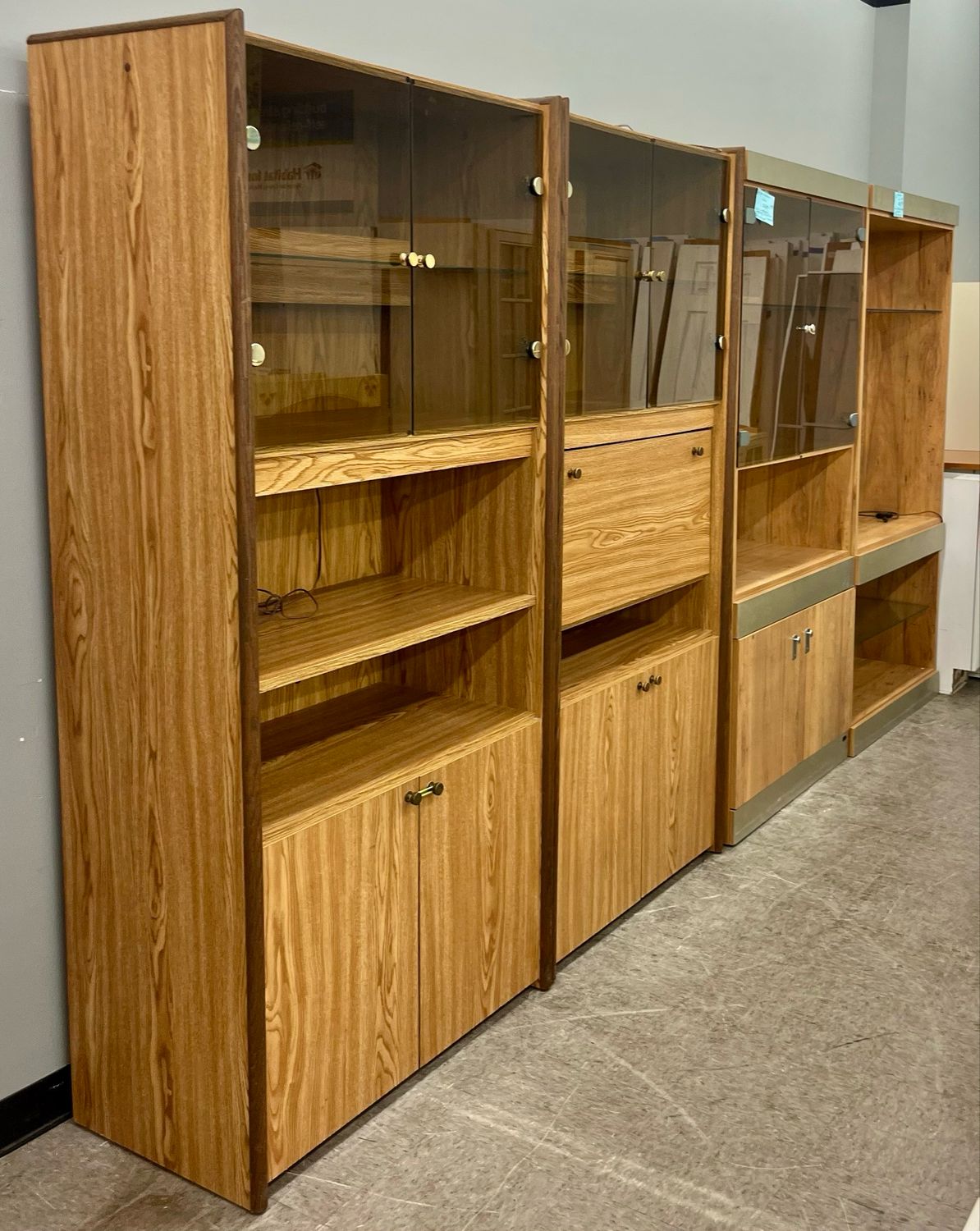 Lighted Display Media Cabinet + Real Wood Trim