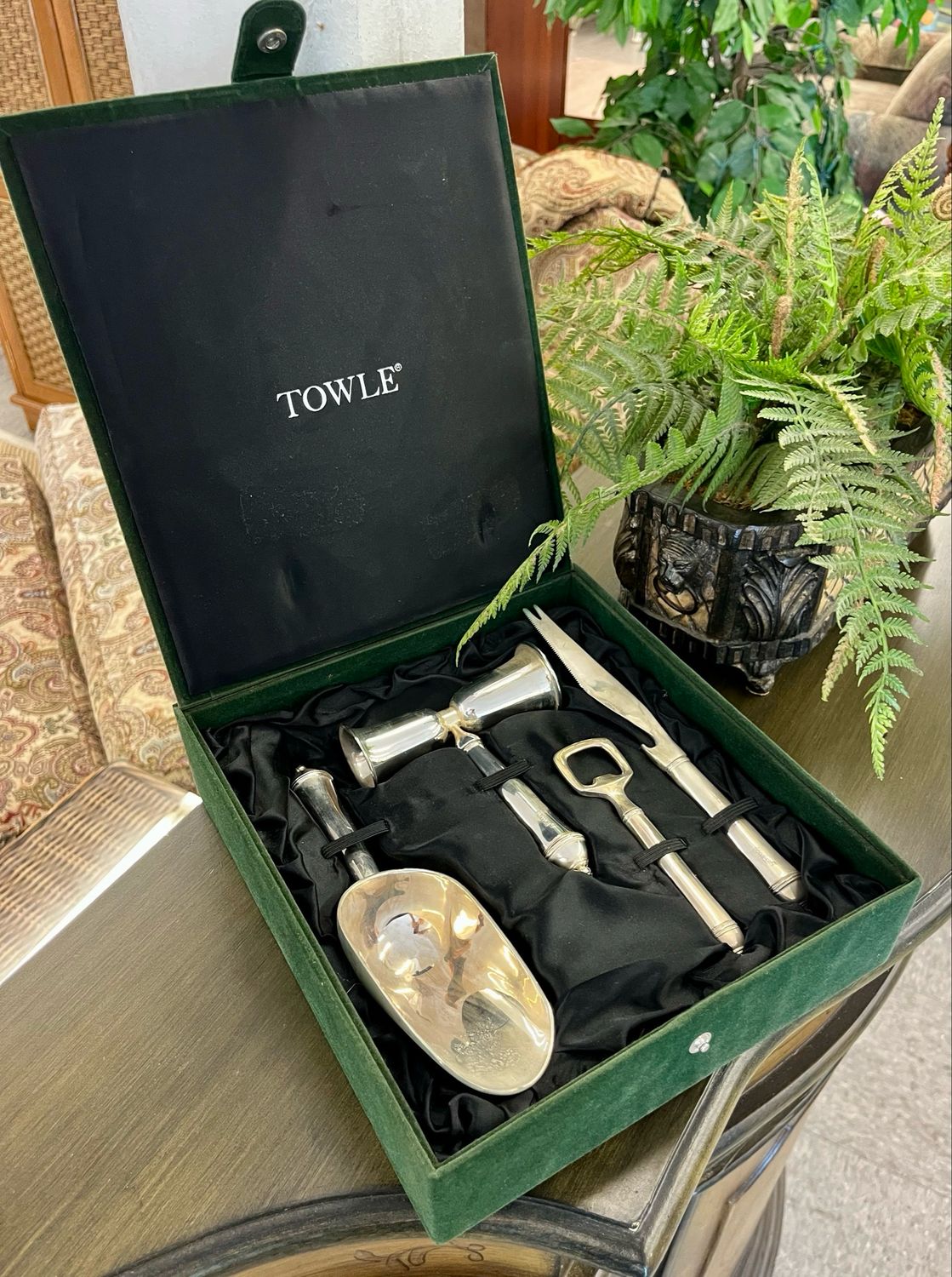Silverplate Bar Utensil Set Box by Towle