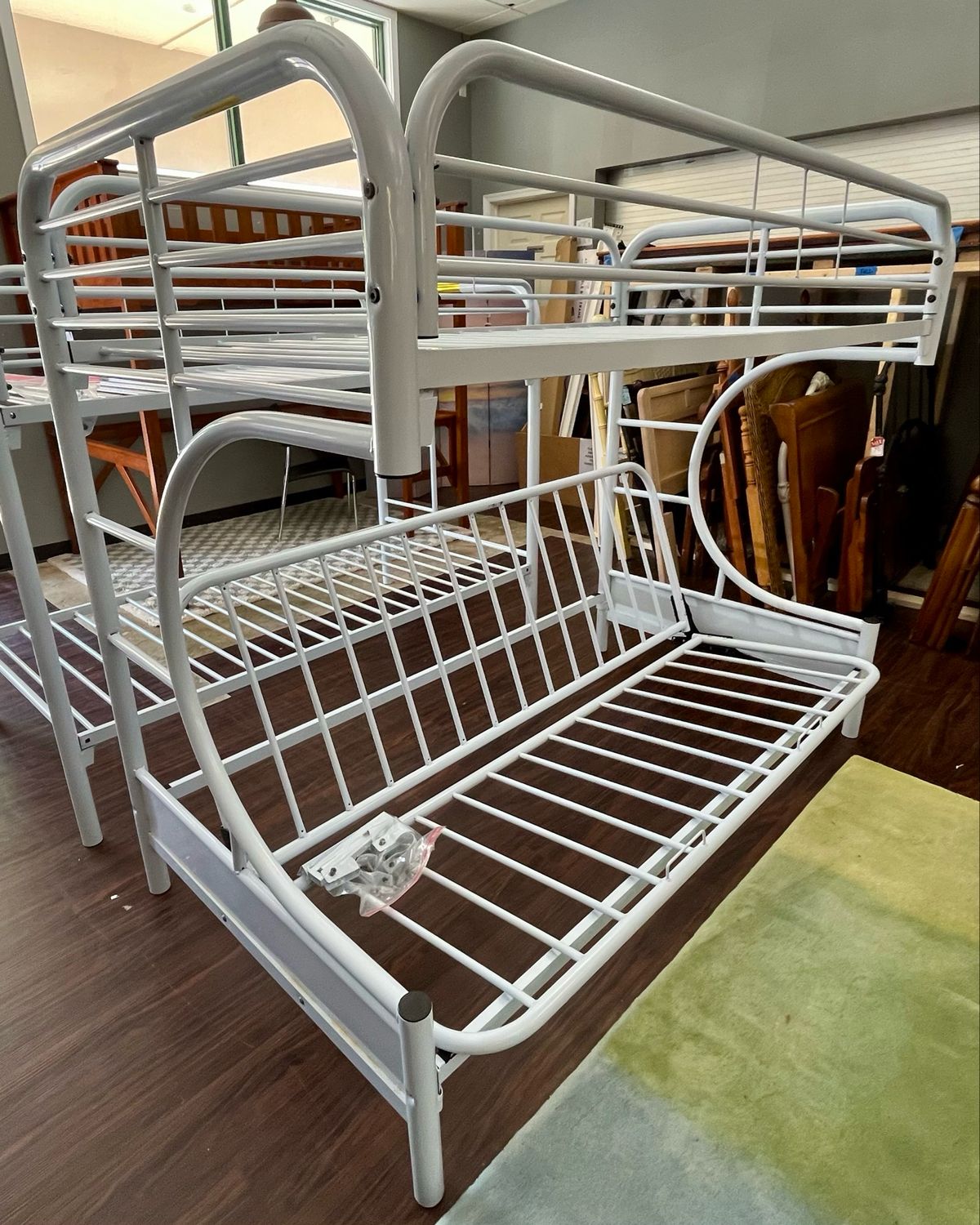 Twin Bunk Bed Over Convertible Full Bed/Futon Sofa Frame