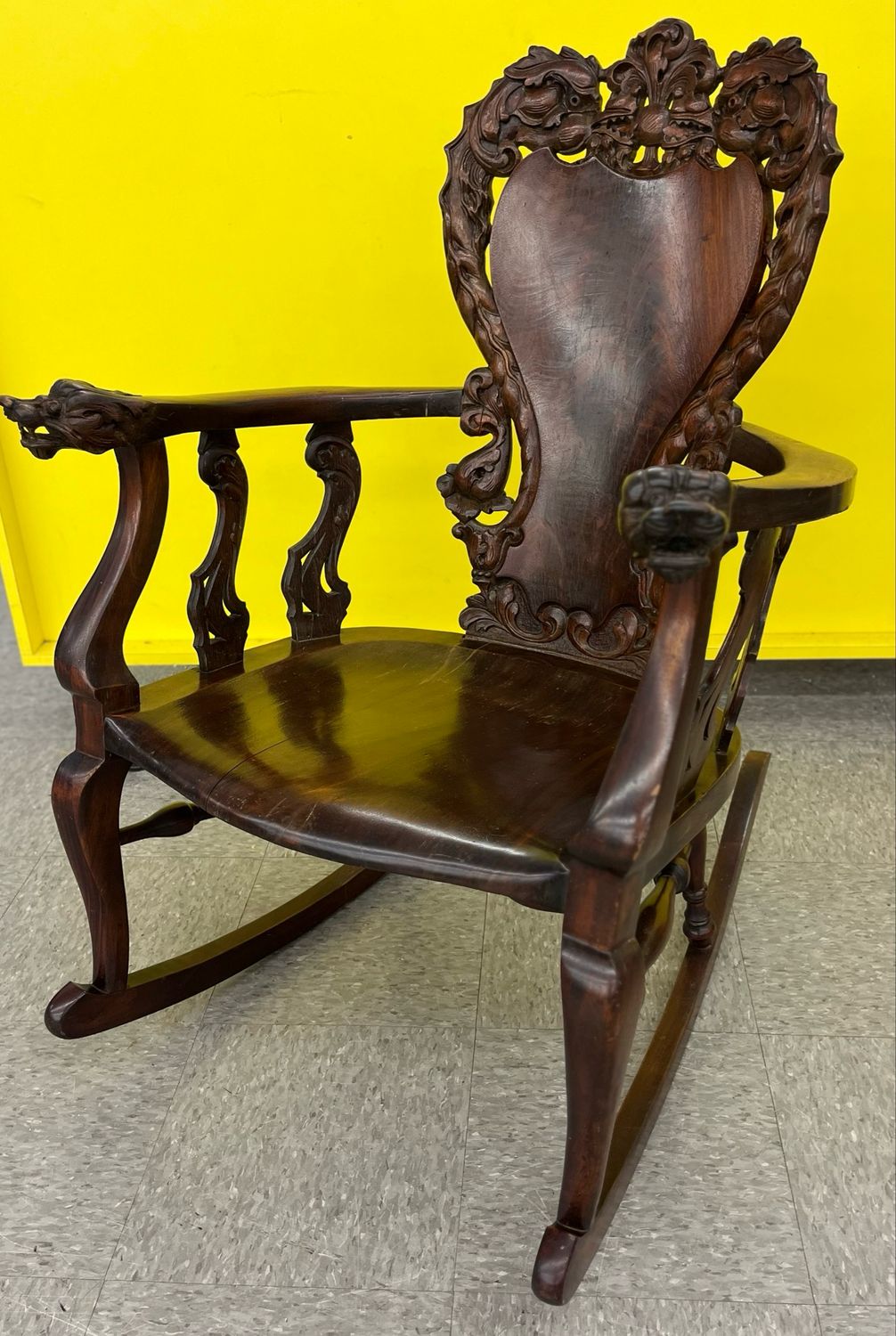 Antique Hand Carved Rocker Circa 1890