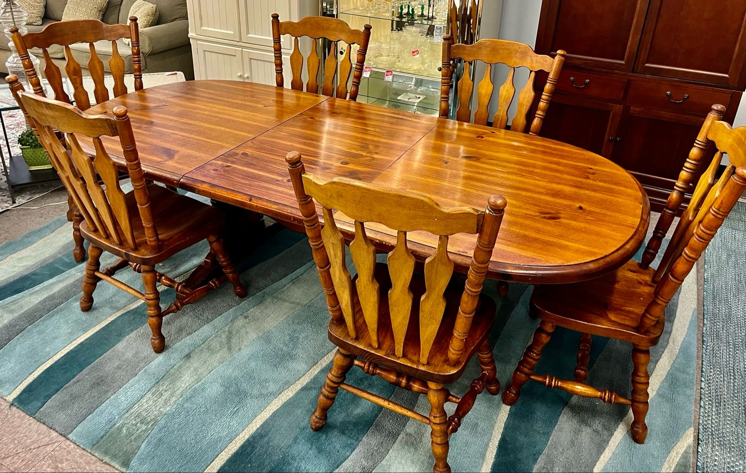 8 PC Trestle Table Dining Set