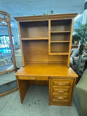 Solid Wood Desk + Hutch