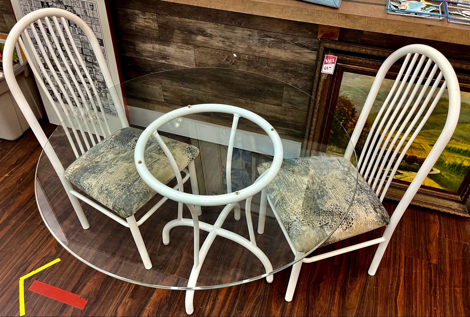 Round Glass Topped Bistro Dining Set
