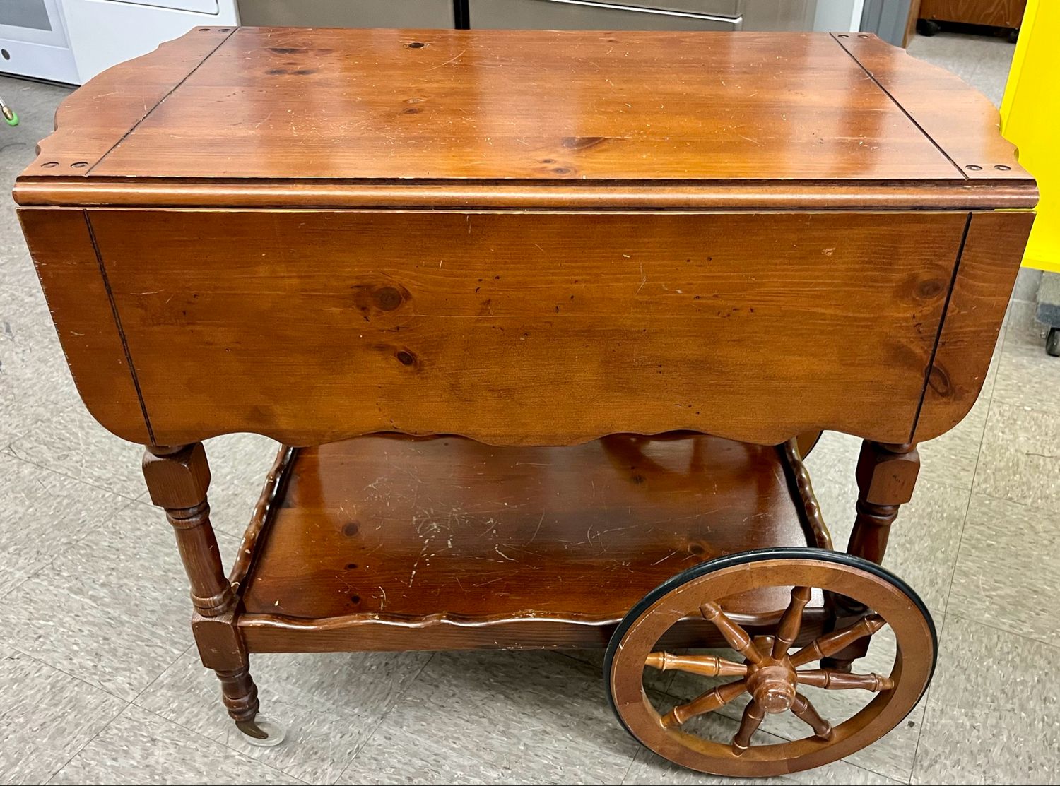 Vintage Wood Tea/Bar Cart