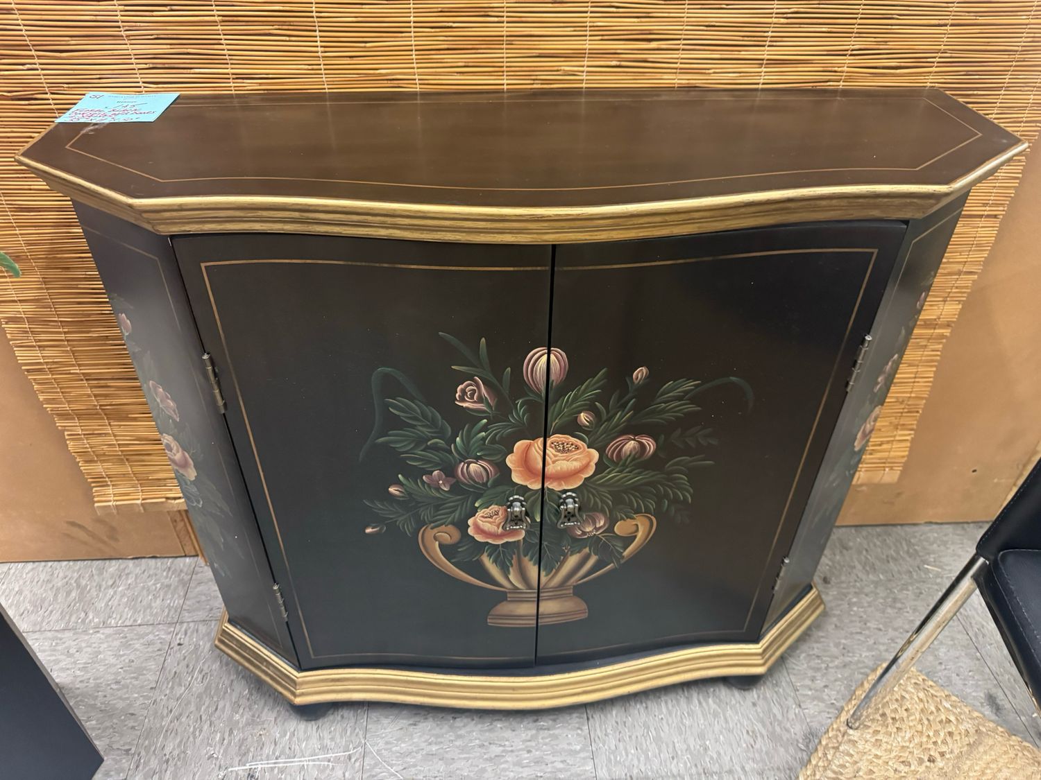 Floral Black Console