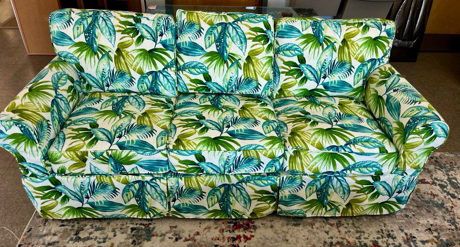 Striped Sofa w/Custom Tropical Slipcover