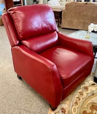Red Faux Leather Manual Recliner