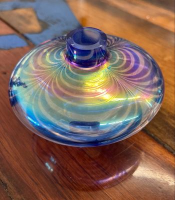Blue Swirl Glass Perfume Bottle