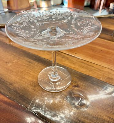Antique Tazza Pierpoint Crystal Pedestal