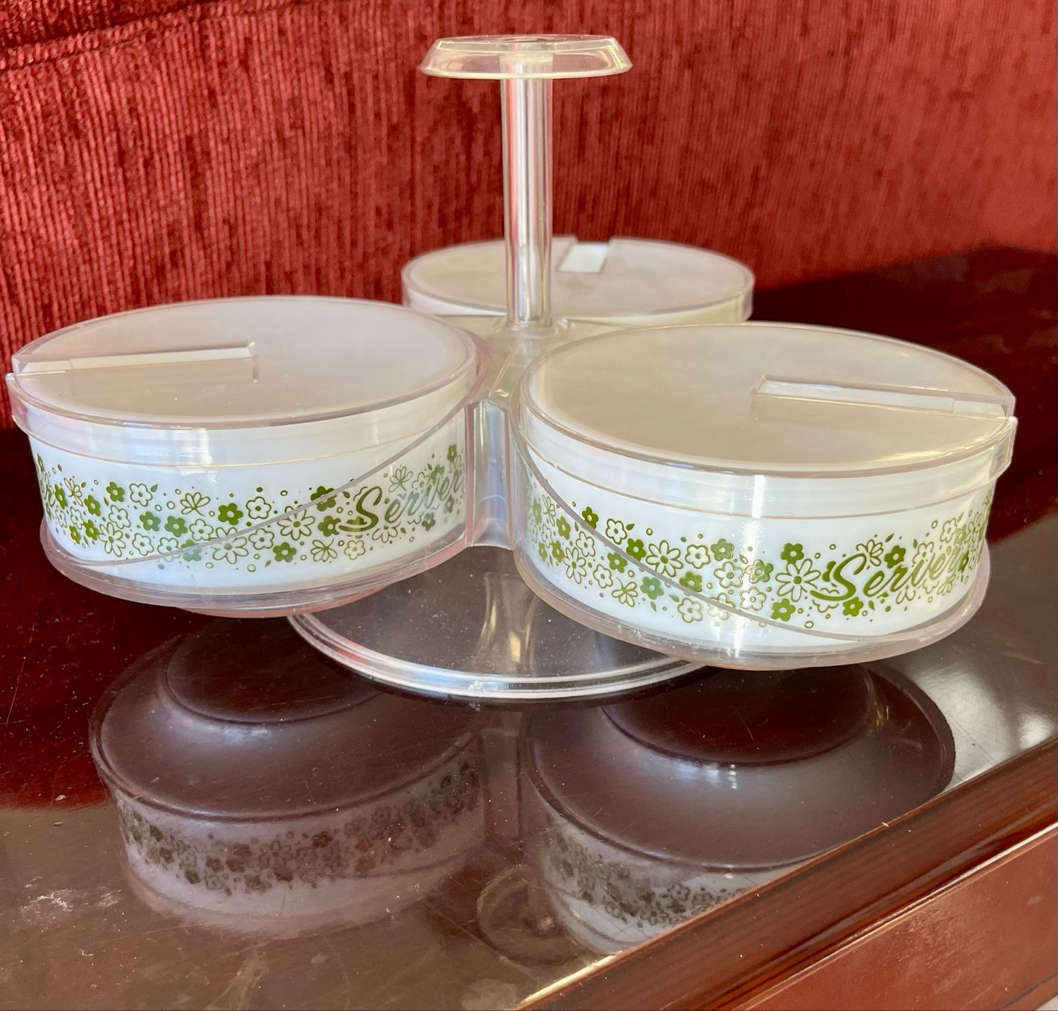 Vintage Gemco Pyrex Lazy Susan 7 PC Vintage Gemco Pyrex Lazy Susan 7 PC