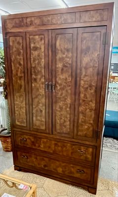 Burled Wood Storage Armoire