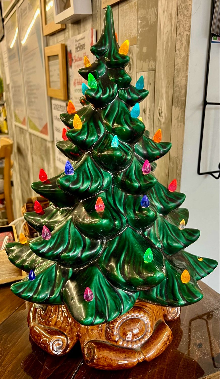 Vintage 2PC Ceramic Christmas Tree